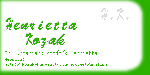 henrietta kozak business card